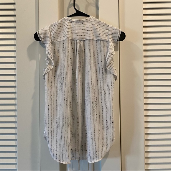 H&M conscious White and black ruffle blouse size 4 - Picture 3 of 4